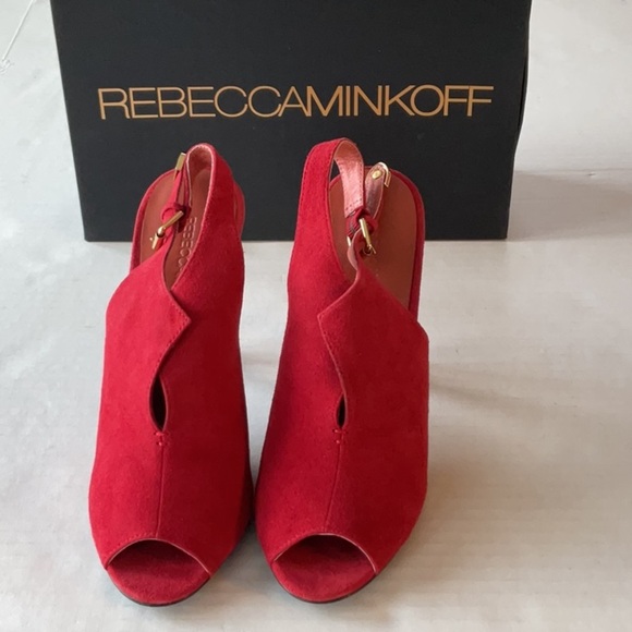 NWB Rebecca Minkoff Pricilla Red Suede heeled mule Size 9 - Picture 5 of 10